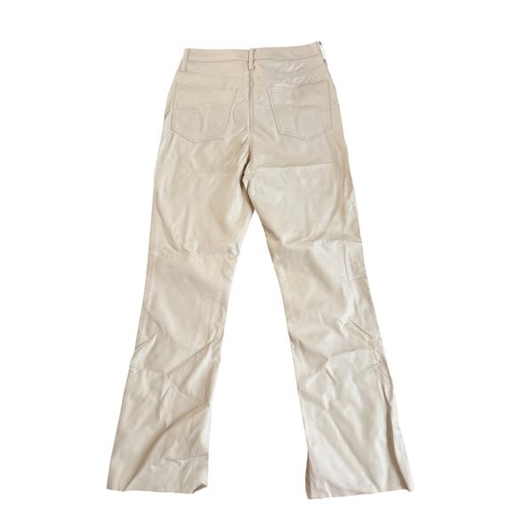 NWT tgla Beige/Ivory Faux Leather Super High Rise Bootcut Pants Size 30 NWT - Picture 3 of 4